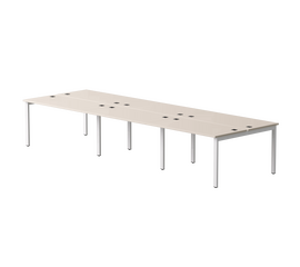 Бенч-система на 6 мест Everprof EVO на металлокаркасе 4140х670(1370)x755 Дуб Соната/Белый | Интернет магазин мебели и декора LifeDekor