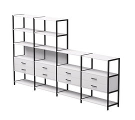 Набор стеллажных систем №13 Everprof EVO 3245x385x1840 Белый/Черный | Интернет магазин мебели и декора LifeDekor