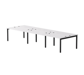 Бенч-система на 6 мест Everprof EVO на металлокаркасе 4140х670(1370)x755 Белый/Черный | Интернет магазин мебели и декора LifeDekor