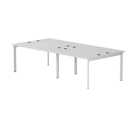 Бенч-система на 4 места Everprof EVO на металлокаркасе 3160х670(1370)x755 опоры 45гр Белый/Белый | Интернет магазин мебели и декора LifeDekor