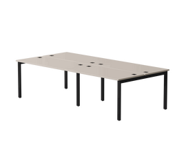 Бенч-система на 4 места Everprof EVO на металлокаркасе 3160х670(1370)x755 Кашемир/Черный | Интернет магазин мебели и декора LifeDekor