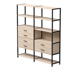 Набор стеллажных систем №8 Everprof EVO 2440x385x1840 Дуб Соната/Черный | Интернет магазин мебели и декора LifeDekor