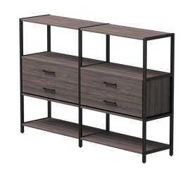 Набор стеллажных систем №2 Everprof EVO 1635x385x1120 Дуб Пасадена/Черный | Интернет магазин мебели и декора LifeDekor