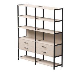 Набор стеллажных систем №7 Everprof EVO 1635x385x1840 Кашемир/Черный | Интернет магазин мебели и декора LifeDekor