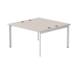 Бенч-система на 2 места Everprof EVO на металлокаркасе 1380х670(1370)x755 опоры 45гр Кашемир/Белый | Интернет магазин мебели и декора LifeDekor