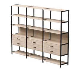 Набор стеллажных систем №9 Everprof EVO 2440x385x1840 Дуб Соната/Черный | Интернет магазин мебели и декора LifeDekor