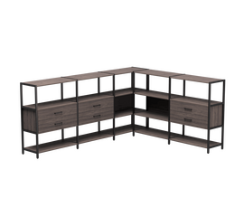 Набор стеллажных систем №15 Everprof EVO 2440x2020x1120 Дуб Пасадена/Черный | Интернет магазин мебели и декора LifeDekor