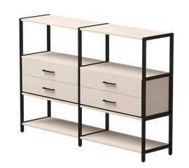 Набор стеллажных систем №2 Everprof EVO 1635x385x1120 Кашемир/Черный | Интернет магазин мебели и декора LifeDekor