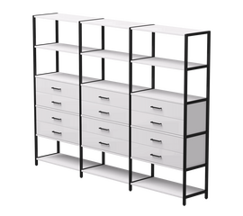 Набор стеллажных систем №10 Everprof EVO 2440x385x1840 Белый/Черный | Интернет магазин мебели и декора LifeDekor