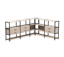 Набор стеллажных систем №15 Everprof EVO 2440x2020x1120 Кашемир/Черный | Интернет магазин мебели и декора LifeDekor