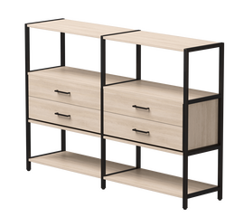 Набор стеллажных систем №2 Everprof EVO 1635x385x1120 Дуб Соната/Черный | Интернет магазин мебели и декора LifeDekor