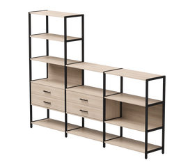 Набор стеллажных систем №11 Everprof EVO 2440x385x1840 Дуб Соната/Черный | Интернет магазин мебели и декора LifeDekor