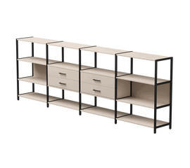 Набор стеллажных систем №4 Everprof EVO 3245x385x1120 Кашемир/Черный | Интернет магазин мебели и декора LifeDekor