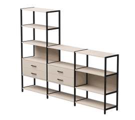 Набор стеллажных систем №11 Everprof EVO 2440x385x1840 Кашемир/Черный | Интернет магазин мебели и декора LifeDekor