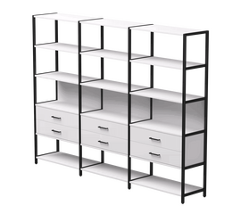 Набор стеллажных систем №9 Everprof EVO 2440x385x1840 Белый/Черный | Интернет магазин мебели и декора LifeDekor