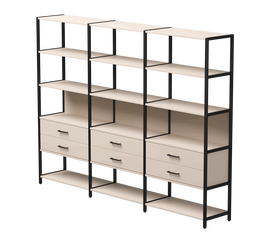 Набор стеллажных систем №9 Everprof EVO 2440x385x1840 Кашемир/Черный | Интернет магазин мебели и декора LifeDekor