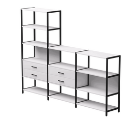 Набор стеллажных систем №11 Everprof EVO 2440x385x1840 Белый/Черный | Интернет магазин мебели и декора LifeDekor