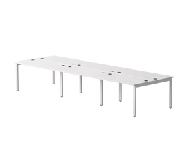 Бенч-система на 6 мест Everprof EVO на металлокаркасе 4140х670(1370)x755 Белый/Белый | Интернет магазин мебели и декора LifeDekor