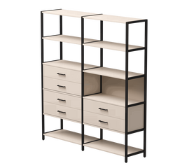 Набор стеллажных систем №8 Everprof EVO 2440x385x1840 Кашемир/Черный | Интернет магазин мебели и декора LifeDekor