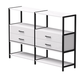 Набор стеллажных систем №2 Everprof EVO 1635x385x1120 Белый/Черный | Интернет магазин мебели и декора LifeDekor