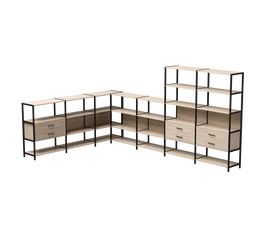 Набор стеллажных систем №19 Everprof EVO 2440x3630x1840 Кашемир/Черный | Интернет магазин мебели и декора LifeDekor