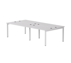 Бенч-система на 4 места Everprof EVO на металлокаркасе 2360х670(1370)x755 Белый/Белый | Интернет магазин мебели и декора LifeDekor