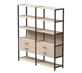 Набор стеллажных систем №7 Everprof EVO 1635x385x1840 Дуб Соната/Черный | Интернет магазин мебели и декора LifeDekor