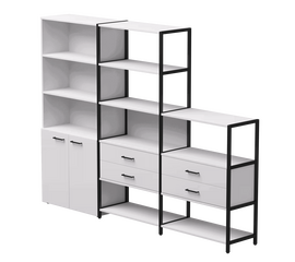 Набор стеллажных систем №12 Everprof EVO 2435x385x1840 Белый/Черный | Интернет магазин мебели и декора LifeDekor