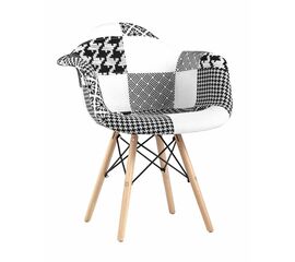 Кресло DSW пэчворк черно-белое | Интернет магазин мебели и декора LifeDekor