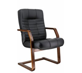 Кресло Everprof Atlant Wood CF Экокожа Черный | Интернет магазин мебели и декора LifeDekor