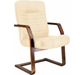 Кресло Everprof Atlant Wood CF Кожа Бежевый | Интернет магазин мебели и декора LifeDekor