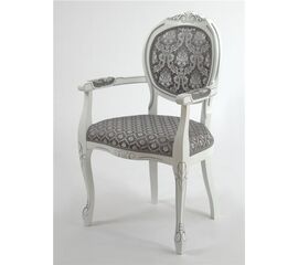 Кресло Милорд-12 (Белый + патина серебро/ткань ткань Yara 149/1; Yara diamond 149/1) | Интернет магазин мебели и декора LifeDekor