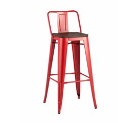 Стул барный TOLIX WOOD со спинкой красный глянцевый | Интернет магазин мебели и декора LifeDekor