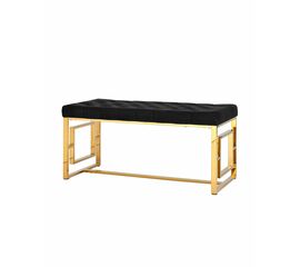 Банкетка-скамейка БРУКЛИН велюр черный сталь золото | Интернет магазин мебели и декора LifeDekor