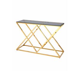 Консоль ИНСИГНИЯ 120*40 золото стекло smoke | Интернет магазин мебели и декора LifeDekor
