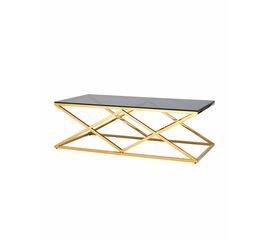 Журнальный стол 120*60 ИНСИГНИЯ золото стекло smoke | Интернет магазин мебели и декора LifeDekor