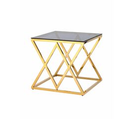 Журнальный стол 55*55 ИНСИГНИЯ золото стекло smoke | Интернет магазин мебели и декора LifeDekor