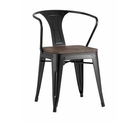 Стул TOLIX ARM WOOD с подлокотниками черный | Интернет магазин мебели и декора LifeDekor