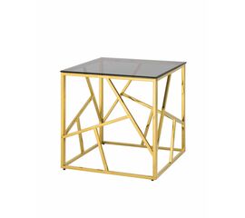 Журнальный столик 55*55 АРТ ДЕКО золото стекло smoke | Интернет магазин мебели и декора LifeDekor
