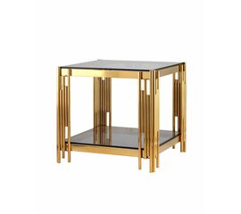 Журнальный столик 55*55 ГЭТСБИ золото стекло smoke | Интернет магазин мебели и декора LifeDekor