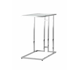 Журнальный столик 50*32 БОСТОН прозрачное стекло сталь серебро | Интернет магазин мебели и декора LifeDekor