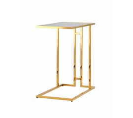 Журнальный столик 50*32 БОСТОН стекло smoke сталь золото | Интернет магазин мебели и декора LifeDekor