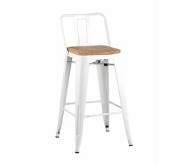 Стул полубарный TOLIX WOOD со спинкой белый глянцевый | Интернет магазин мебели и декора LifeDekor