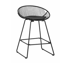 Стул полубарный UFO черный с черной подушкой | Интернет магазин мебели и декора LifeDekor