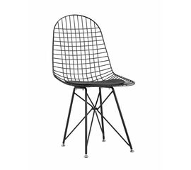 Стул обеденный Eiffel черный с черной подушкой | Интернет магазин мебели и декора LifeDekor