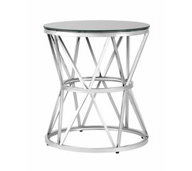 Журнальный стол 50*50 ВИВА серебро стекло черное | Интернет магазин мебели и декора LifeDekor