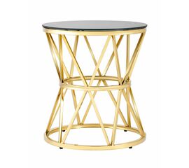 Журнальный стол 50*50 ВИВА золото стекло черное | Интернет магазин мебели и декора LifeDekor