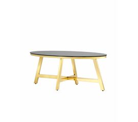 Журнальный стол 100*50 АЛЬБА золото стекло черное | Интернет магазин мебели и декора LifeDekor