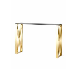 Консоль КРОСС 115*30 золото стекло smoke | Интернет магазин мебели и декора LifeDekor