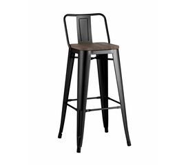 Стул барный TOLIX WOOD со спинкой черный глянцевый | Интернет магазин мебели и декора LifeDekor